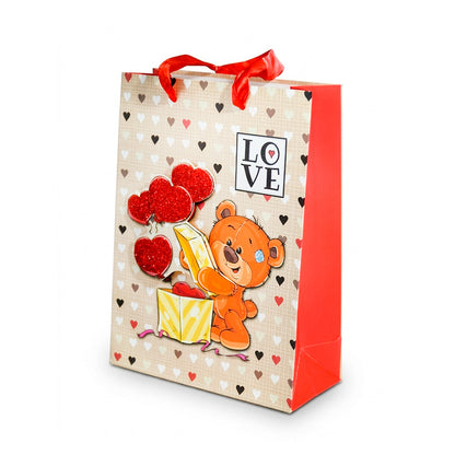 BOLSA DE REGALO OSO C/GLOBOS CORAZON GLF1235S