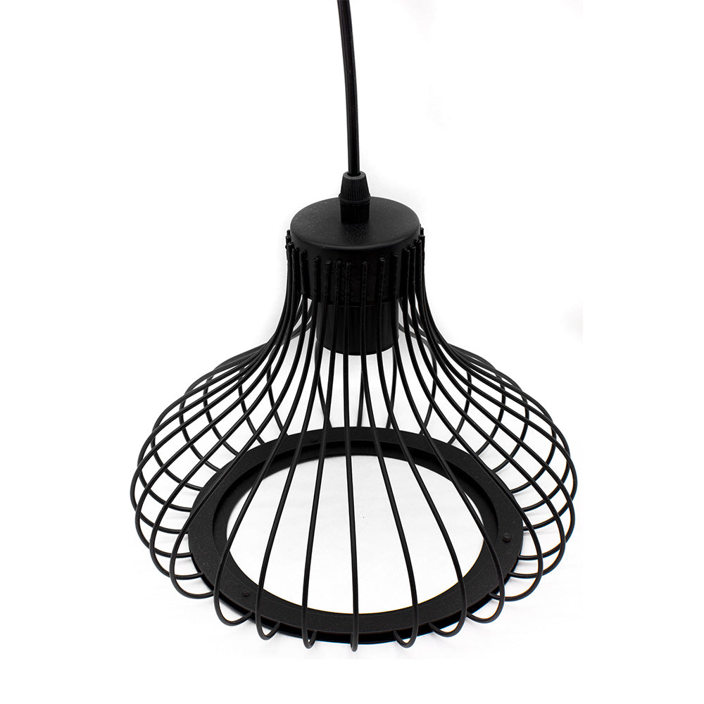 LAMPARA COLGAR VINTAGE JAULA METALICA NEGRA LH2314
