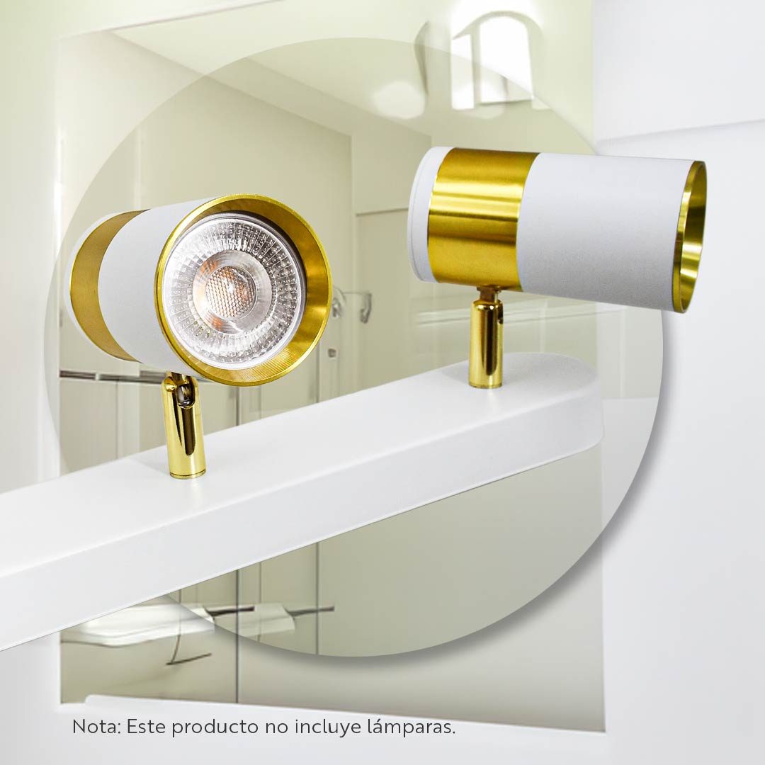 APLIQUE 3 LUCES BLANCO DORADO PARED-TECHO LH-3533