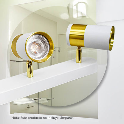 APLIQUE 3 LUCES BLANCO DORADO PARED-TECHO LH-3533