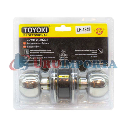 CERRADURA POMO PLATEADO REDONDO EN BLISTER LH-1848
