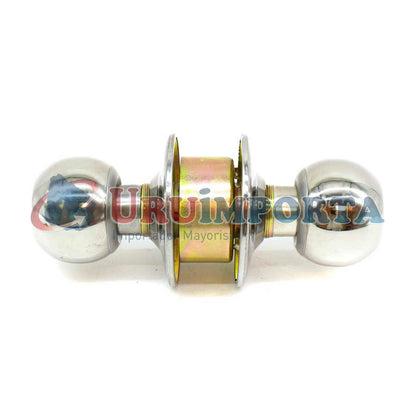 CERRADURA POMO PLATEADO REDONDO EN BLISTER LH-1848