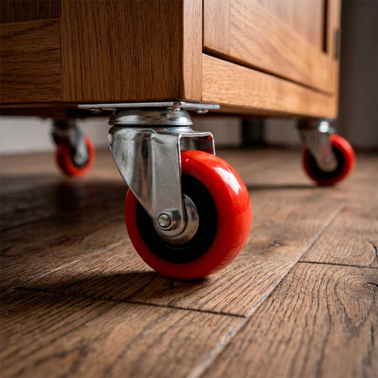 RUEDA ROJA C/BASE METALICA 2″ GIRATORIA LH-561