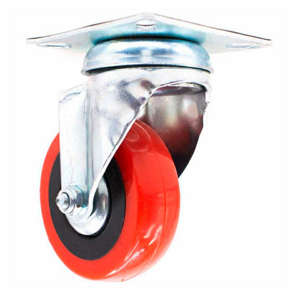 RUEDA ROJA C/BASE METALICA 2.5″ GIRATORIA LH-562