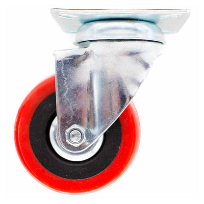 RUEDA ROJA C/BASE METALICA 2.5″ GIRATORIA LH-562