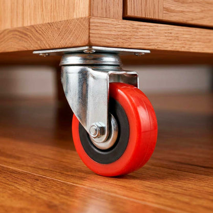 RUEDA ROJA C/BASE METALICA 2.5″ GIRATORIA LH-562