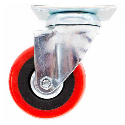 RUEDA ROJA C/BASE METALICA 5″ GIRATORIA LH-1690
