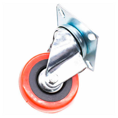 RUEDA ROJA C/BASE METALICA 3″ GIRATORIA LH-563