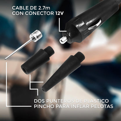 COMPRESOR 12V 2 EN 1 120PSI CON LUZ HX-302 LH-1736