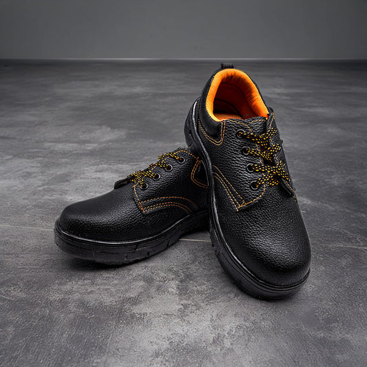 ZAPATO NEGRO/NARANJA PARA TRABAJO LH-1423
