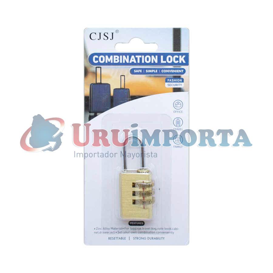 CANDADO CON COMBINACION 20MM DE BRONCE  LH-1868