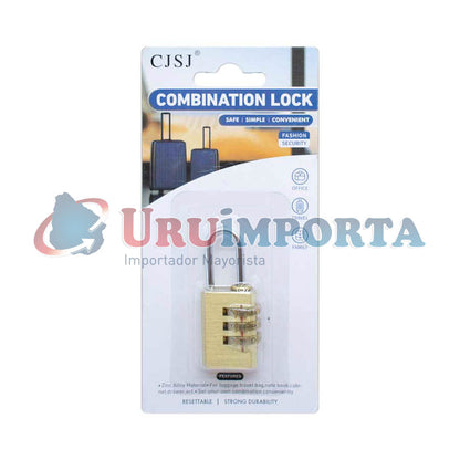 CANDADO CON COMBINACION 20MM DE BRONCE  LH-1868