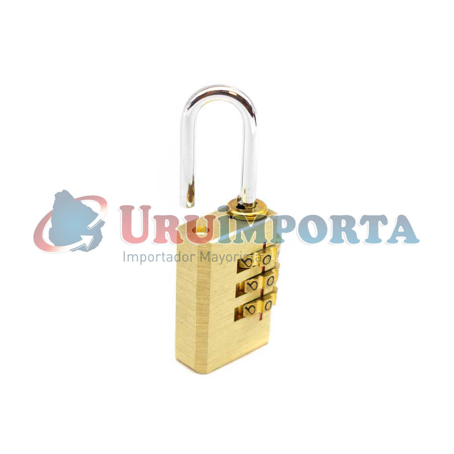 CANDADO CON COMBINACION 20MM DE BRONCE  LH-1868