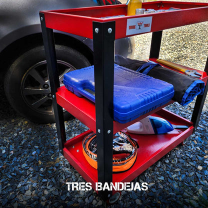 CARRO METALICO C/TRES BANDEJAS P/MECANICO