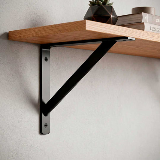 SOPORTE METALICO NEGRO 25X16 CM P/ESTANTE LH-2937