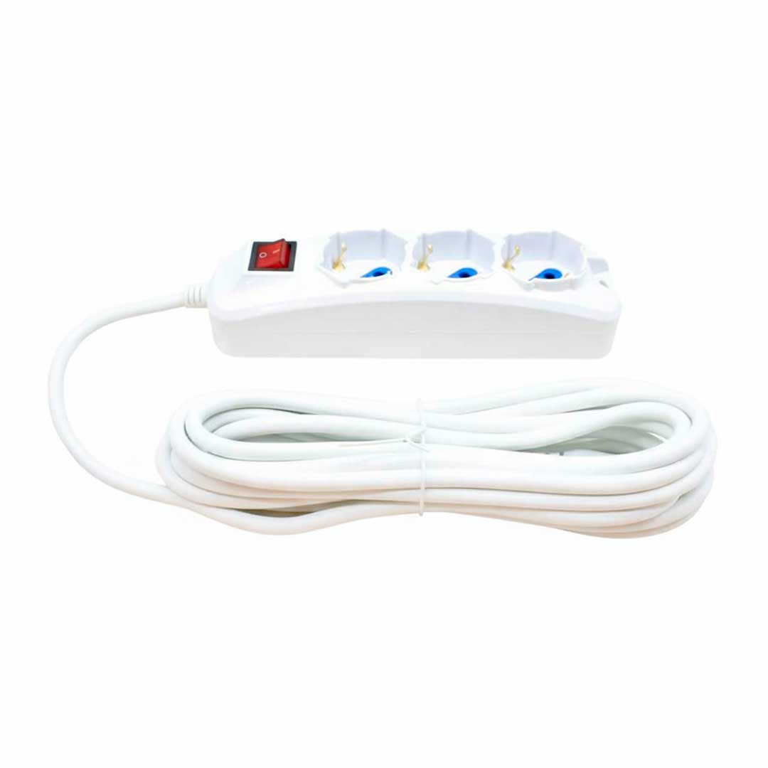 ALARGUE 3 TOMA SCHUK 5M C/LLAVE LED LIFE SL3503-5M