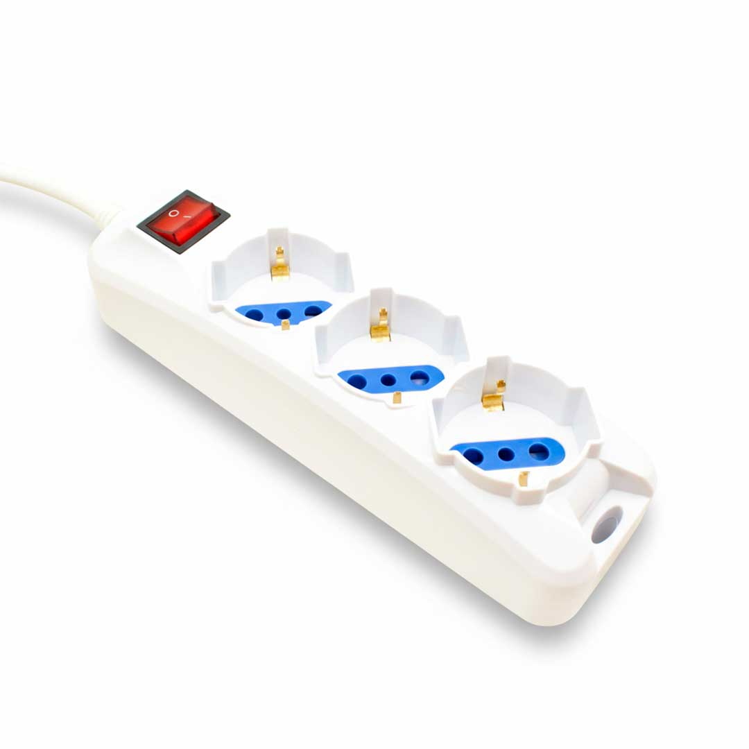 ALARGUE 3 TOMA SCHUK 5M C/LLAVE LED LIFE SL3503-5M