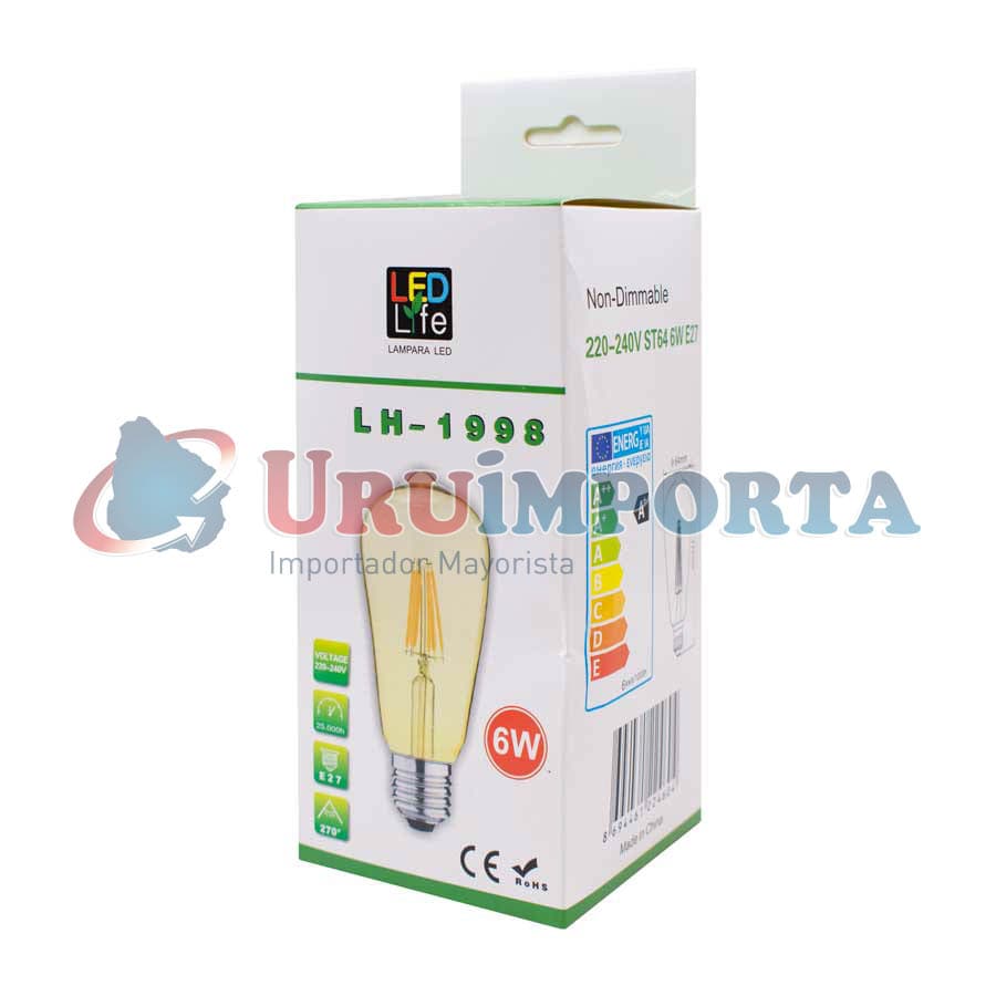 LAMPARA 6W TIPO PERA FILAMENTO LED LH-1998
