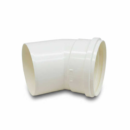 CODO 45 GRADOS 100MM BLANCO DE PVC KRONA K-614
