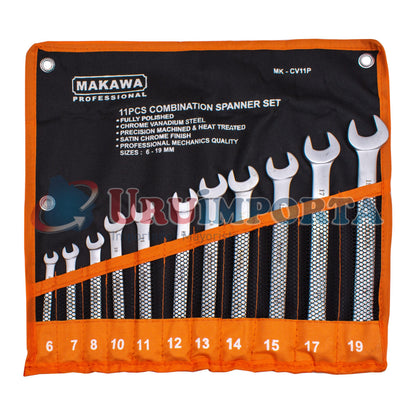LLAVE COMBINADA 11PZ 6-19MM MAKAWA MK-CV11P