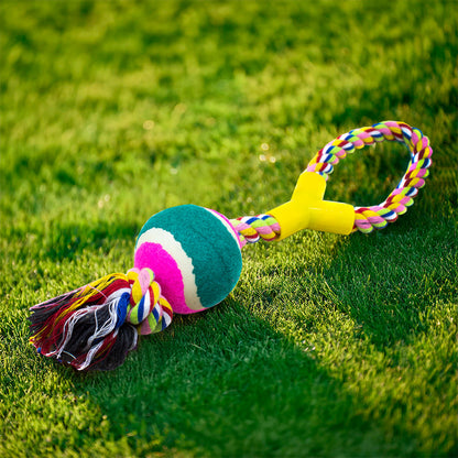 PELOTA CON CUERDA TIPO AGARRE P/MASCOTA LH-3345