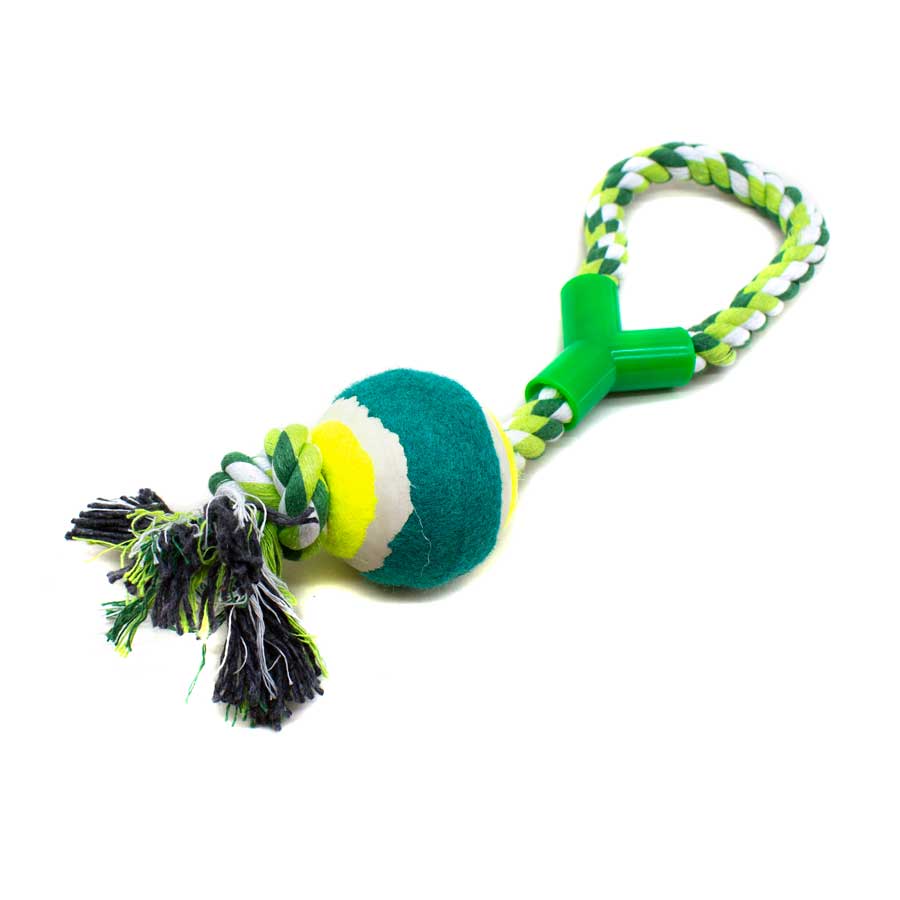 PELOTA CON CUERDA TIPO AGARRE P/MASCOTA LH-3345