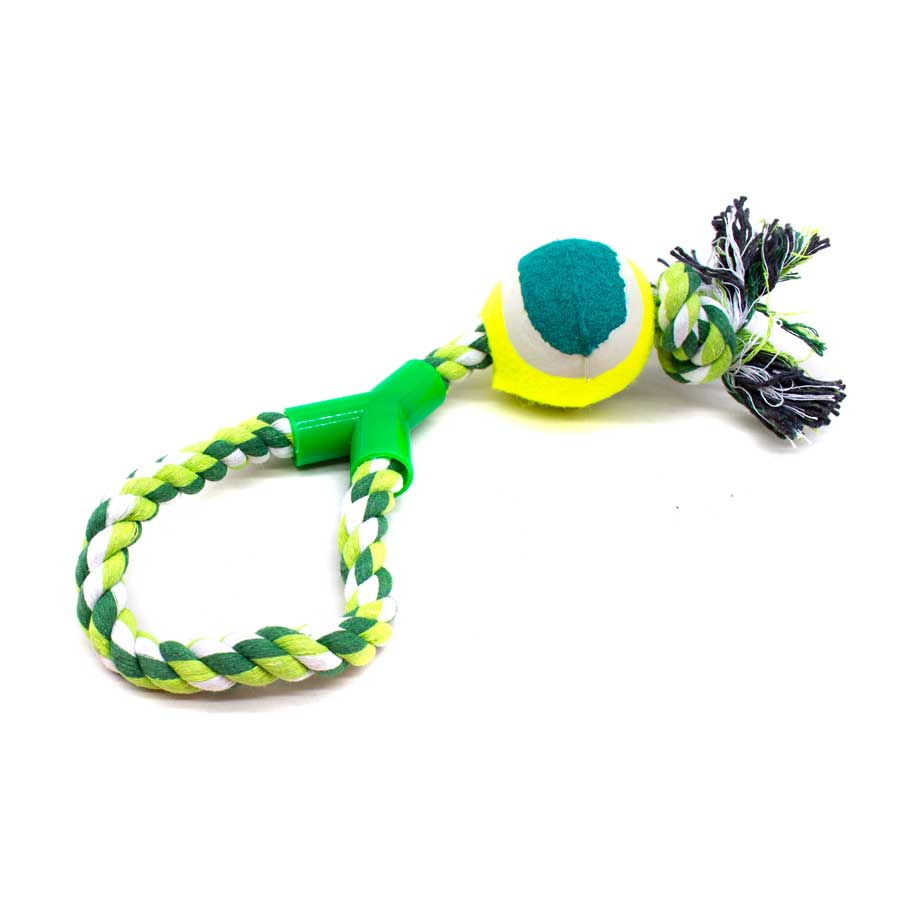 PELOTA CON CUERDA TIPO AGARRE P/MASCOTA LH-3345