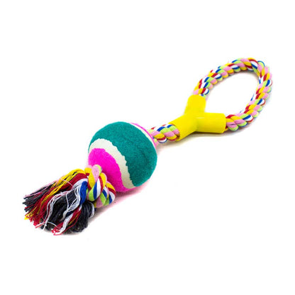 PELOTA CON CUERDA TIPO AGARRE P/MASCOTA LH-3345