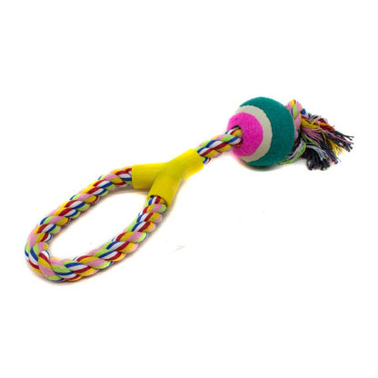 PELOTA CON CUERDA TIPO AGARRE P/MASCOTA LH-3345