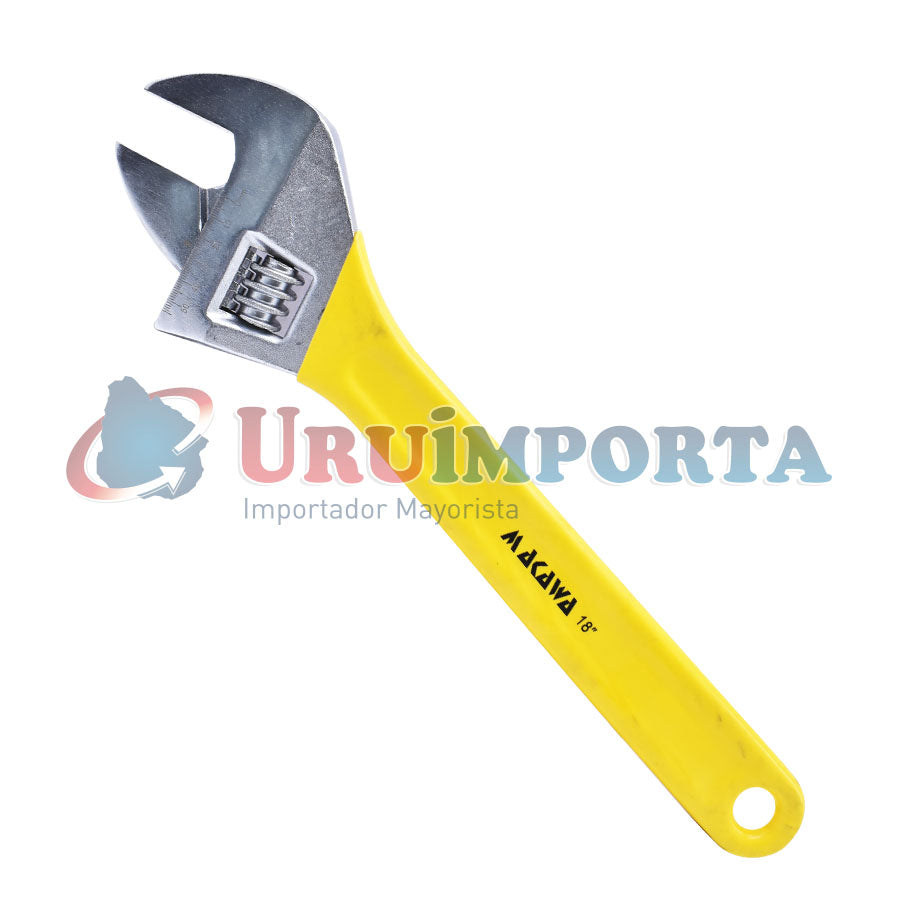 LLAVE AJUSTABLE 18″ MANGO AMARILLO MAKAWA MK-013