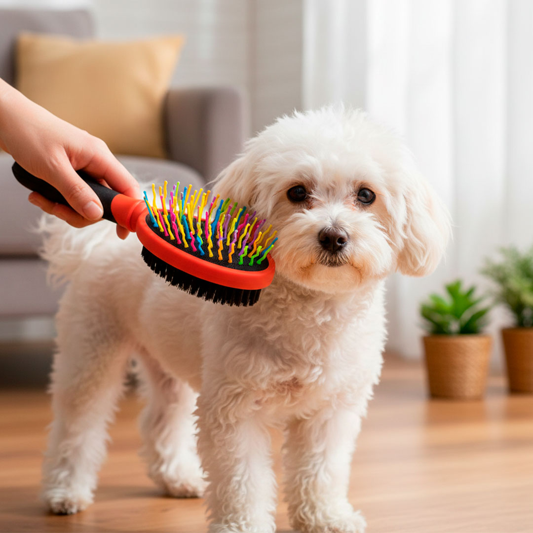 PEINETA DOBLE BICOLOR PLASTICA P/MASCOTAS LH-3054