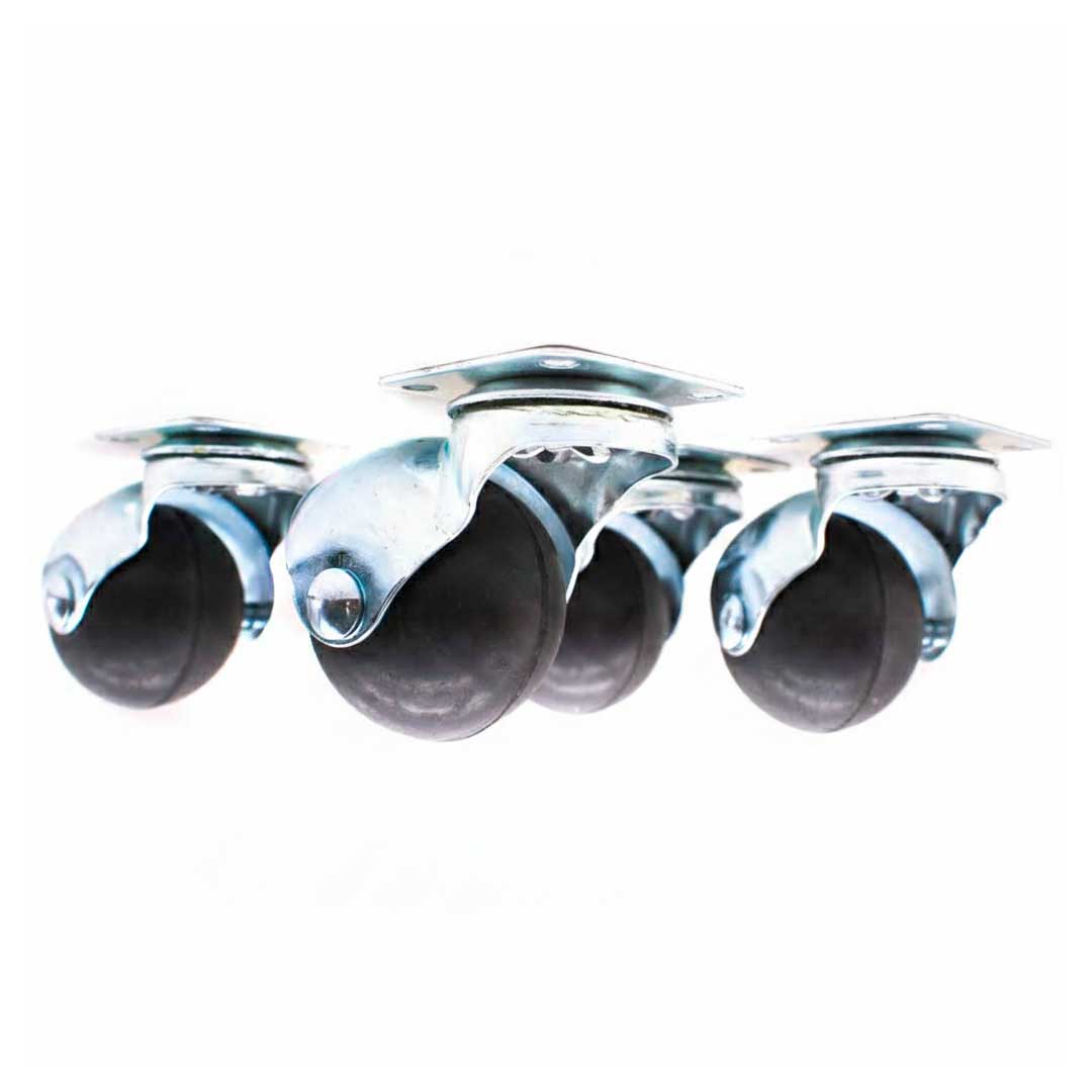 RUEDA GOMA 40MM BASE METAL 4 UNID LH-1880