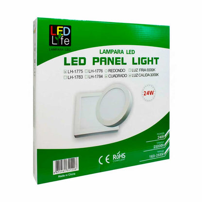 PLAFON 24W CUADRAD LUZ FRIA LED LIFE LH1775