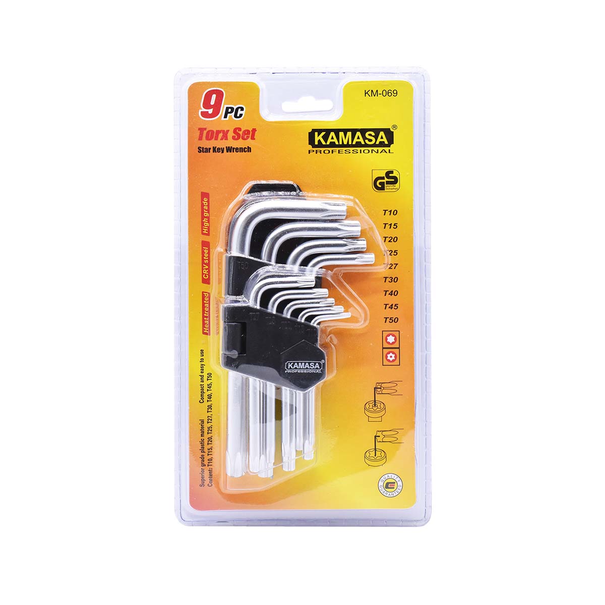 LLAVE TORX 9 PZ DE T10 A T 50 KAMASA KM-069