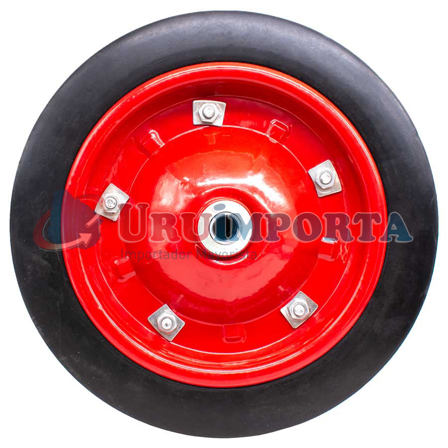 RUEDA ROJA MACIZA P/CARRETILLA CON RULEMAN LH-785