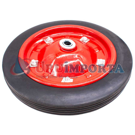 RUEDA ROJA MACIZA P/CARRETILLA CON RULEMAN LH-785