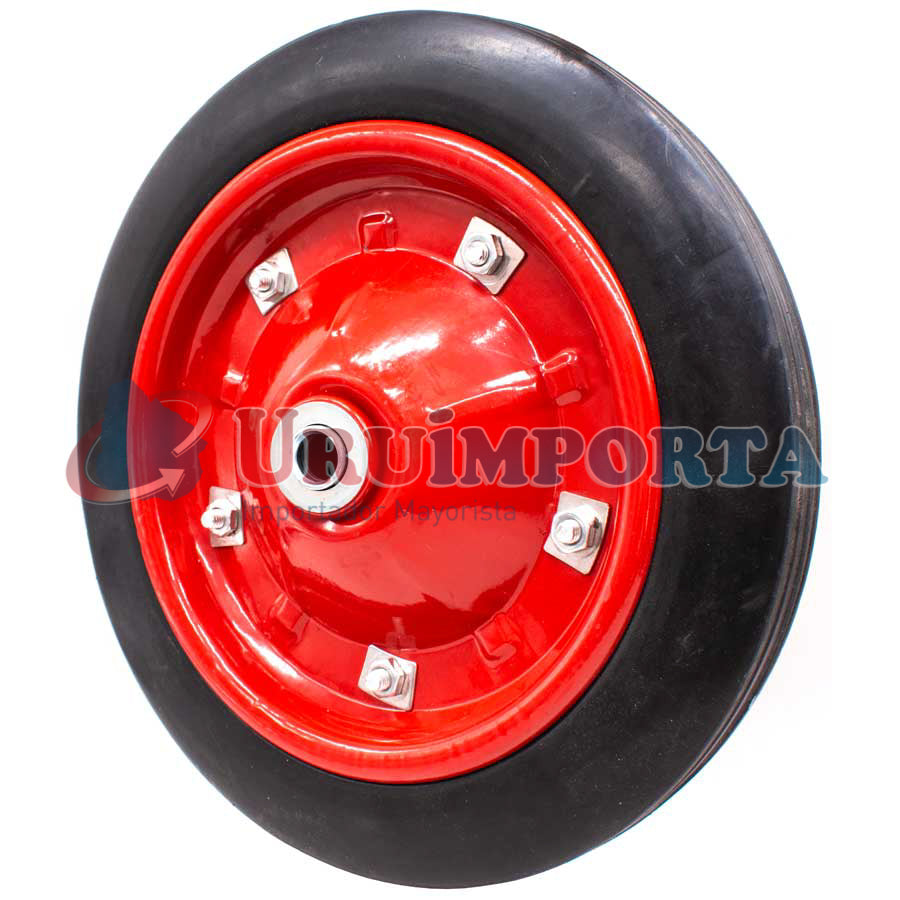 RUEDA ROJA MACIZA P/CARRETILLA CON RULEMAN LH-785