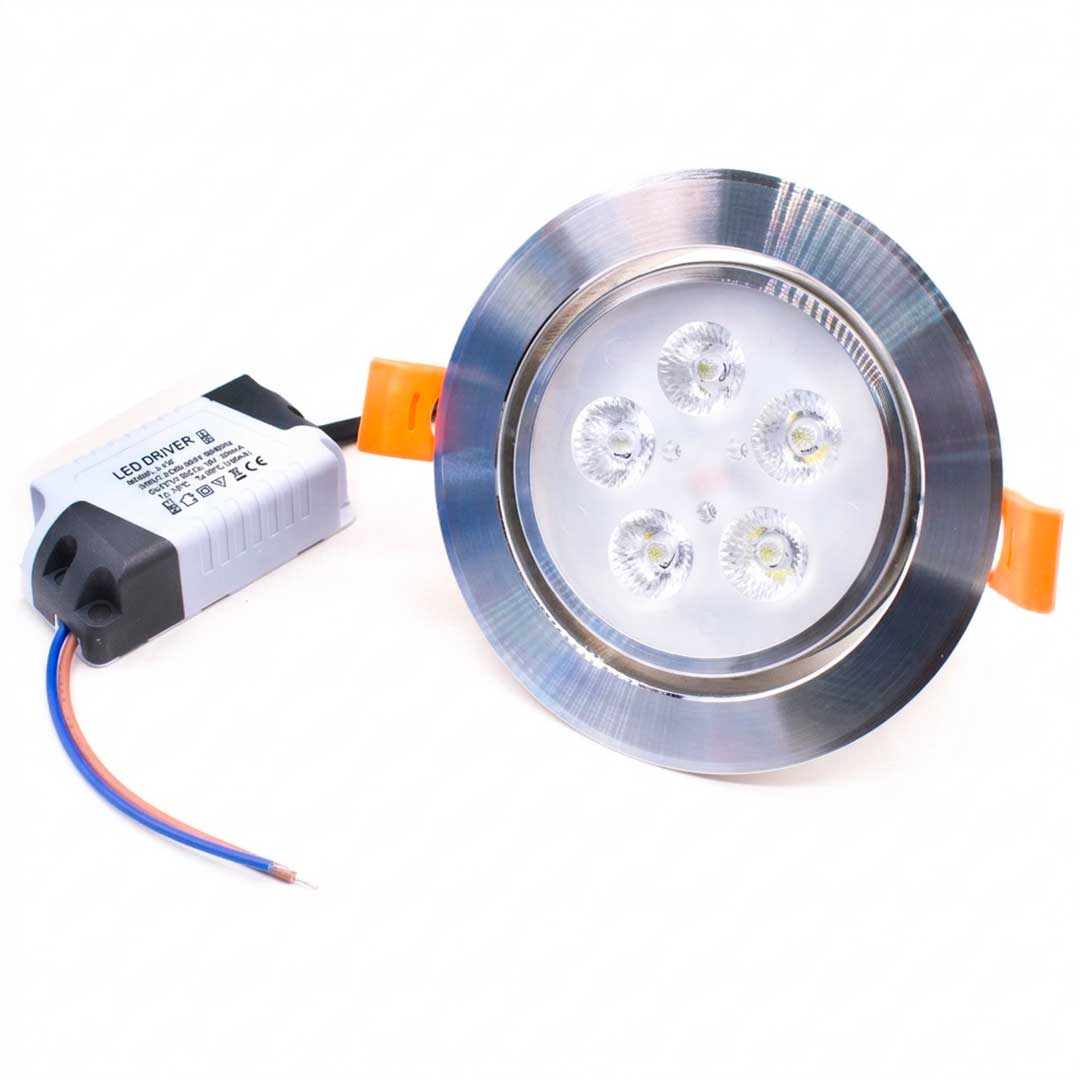 SPOT LED ARTICULADO 5W 10.5CM PLATEADO LH-1905