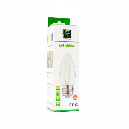 LAMPARA TIPO VELA 2W E27 FILAMENTO LED LIFE LH2003