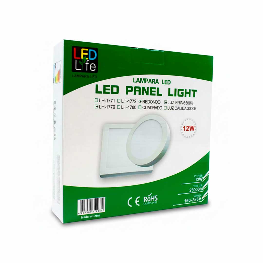 PLAFON 12W REDONDO LUZ FRIA LED LIFE LH-1779