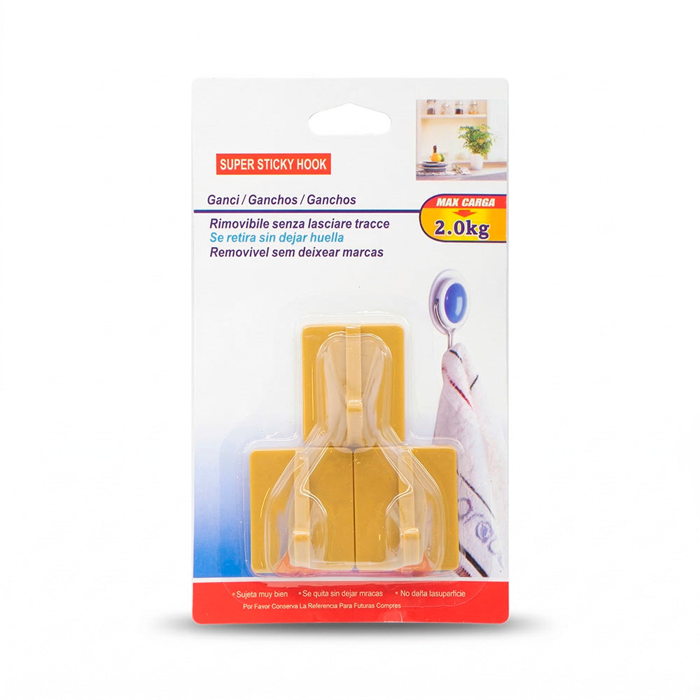 COLGADOR 3PZ PLASTICO MARRON ZQ-9909