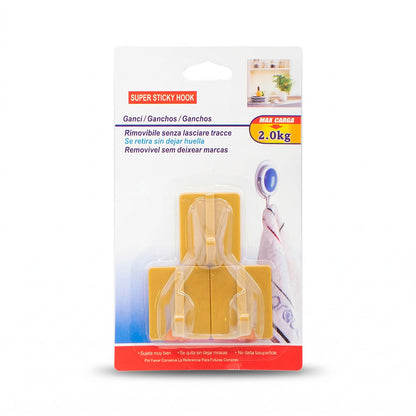 COLGADOR 3PZ PLASTICO MARRON ZQ-9909