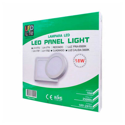 PLAFON 24W CUADRADO LUZ CALIDA LED LIFE LH-1776
