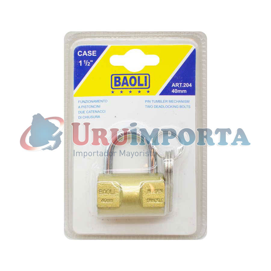 CANDADO BRONCEADO EN BLISTERS 40MM BAOLI LH-1274
