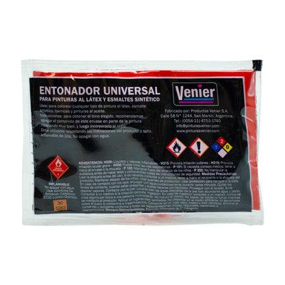 ENTONADOR ROJO UNIVERSAL PARA PINTURA 30CC VENIER