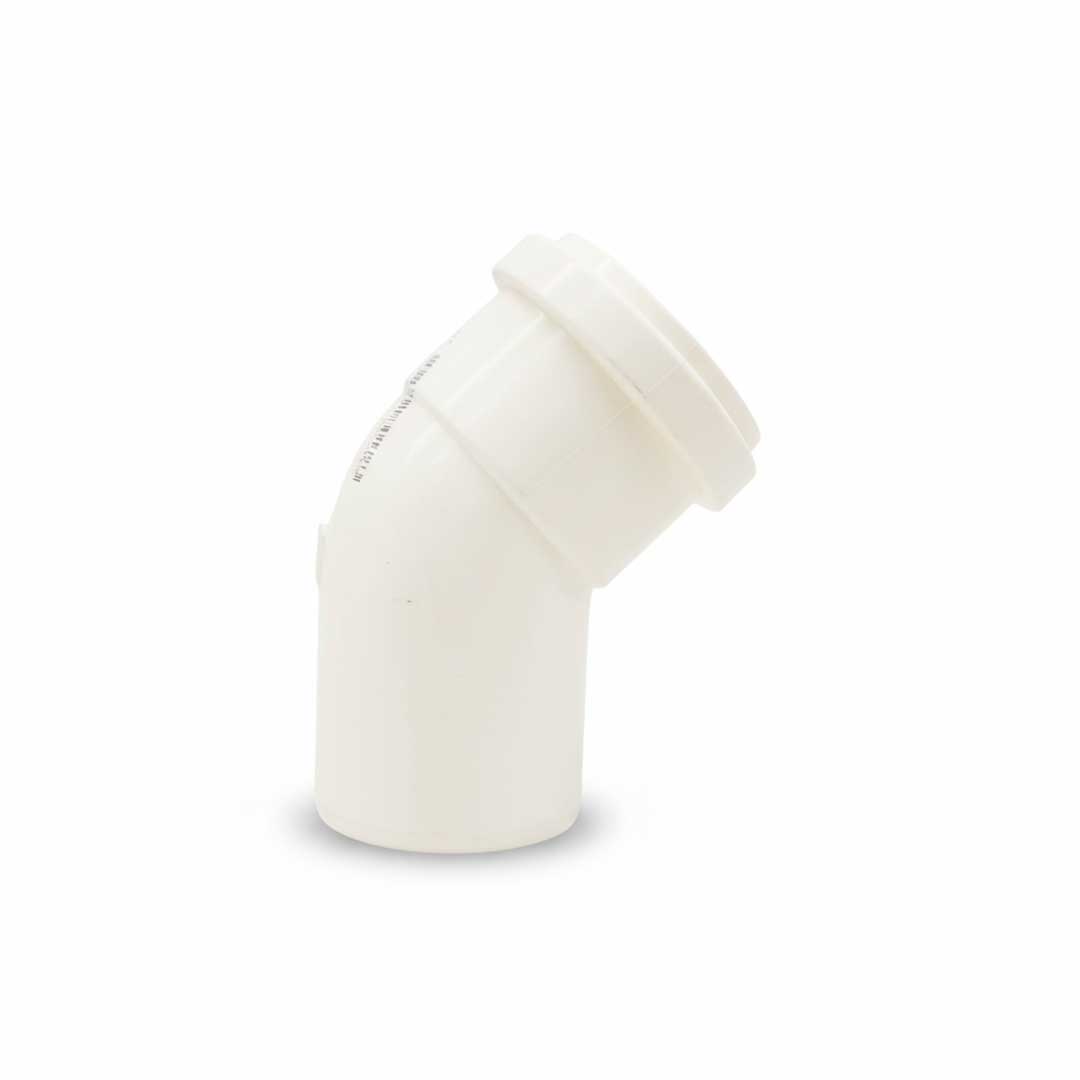 CODO 45 GRADOS 50MM BLANCO DE PVC KRONA K-612