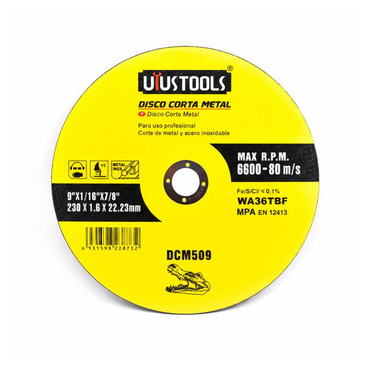 DISCO CORTE METAL 9” 1.6MM UYUSTOOLS DCM509