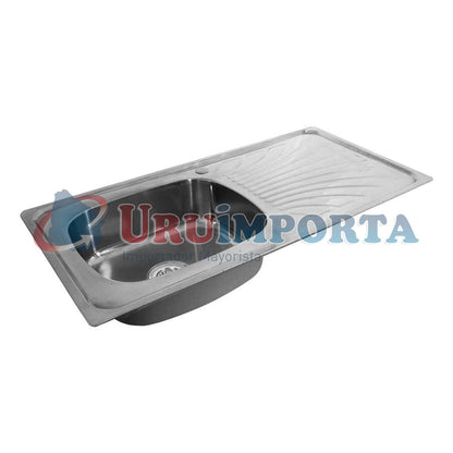 PILETA ACERO INOXID 100X50 CM C/VALVULA CM LH-2883