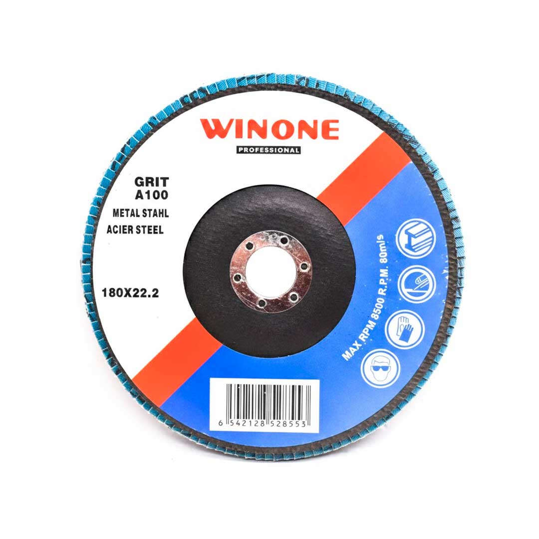 DISCO DE LIJA 4 1/2” METAL GRANO 100 WINONE LH2134