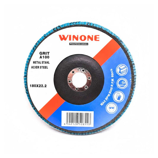 DISCO DE LIJA 4 1/2” METAL GRANO 100 WINONE LH2134